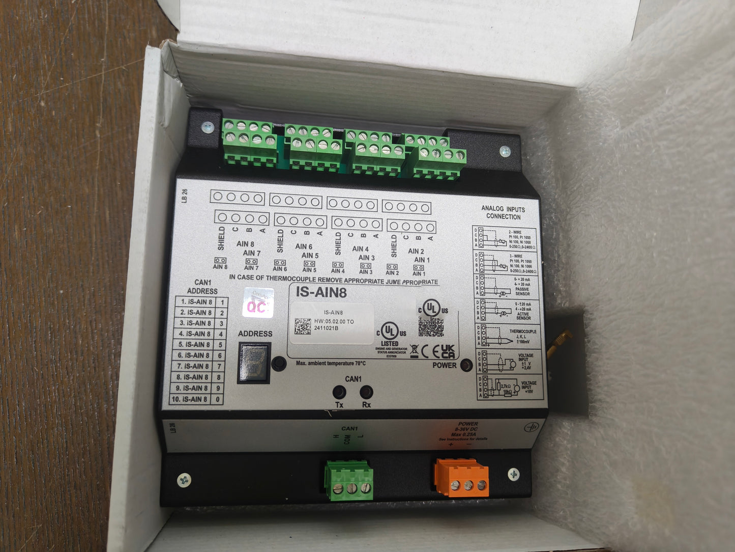 Analogue input module IS-AIN8